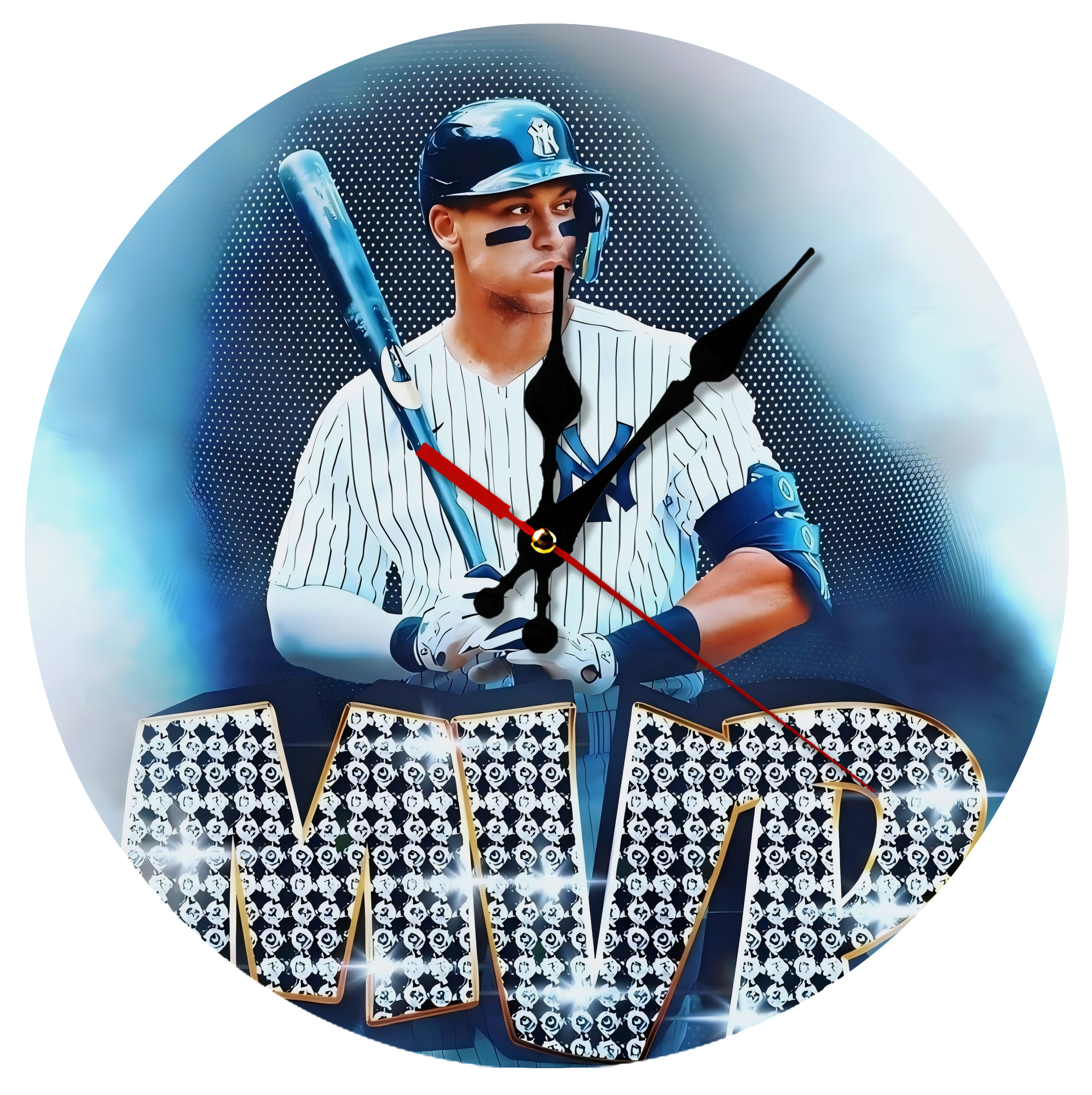 Aaron Judge MVP Silent Round Wall Clock – Modern & Stylish DIY Design, Durable Wood Construction, Easy To Install – Perfect For Office, Bedroom, Living Room, And More